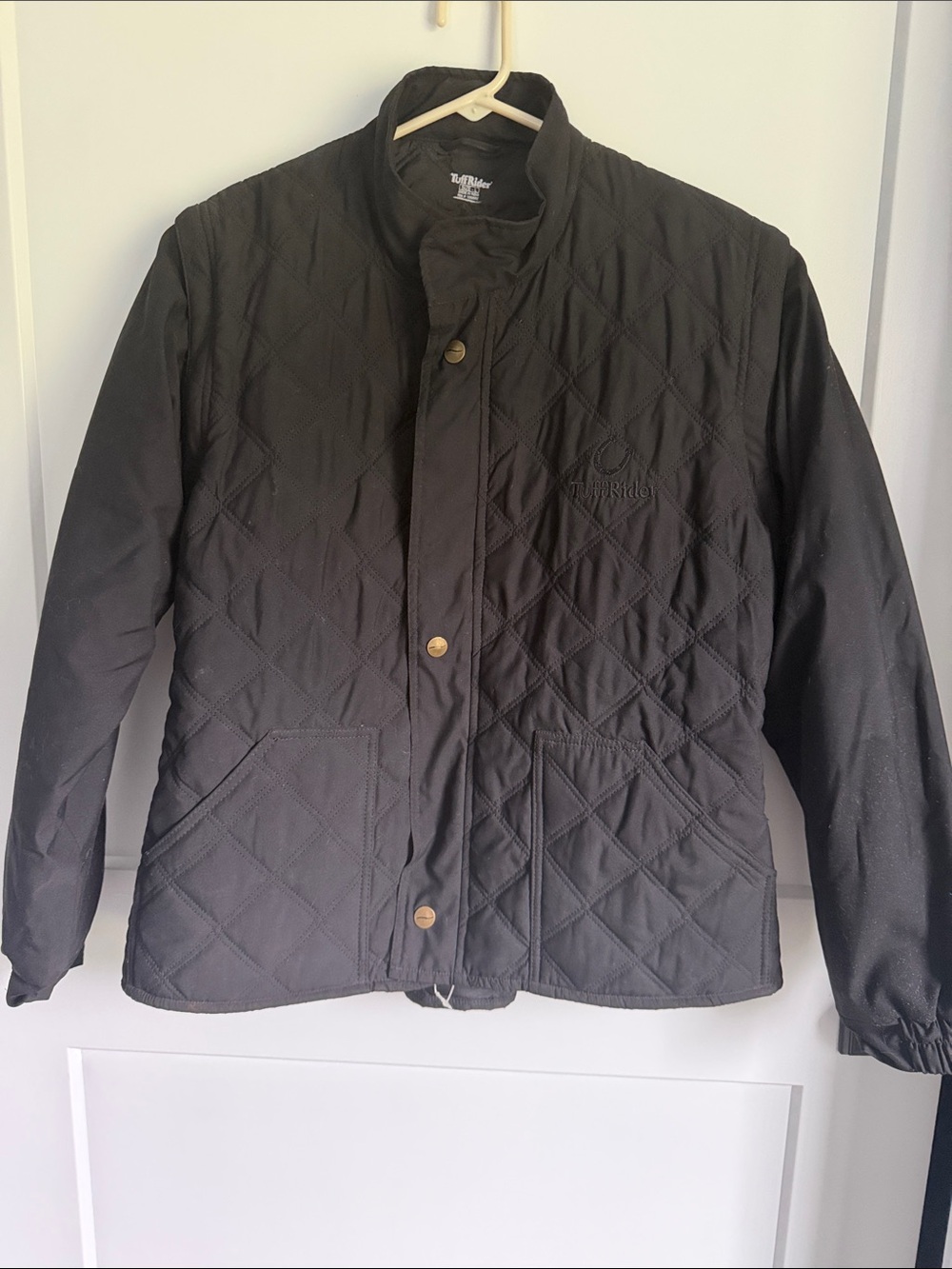 Barbour-style Quilted Black Women's Puffer Jacket